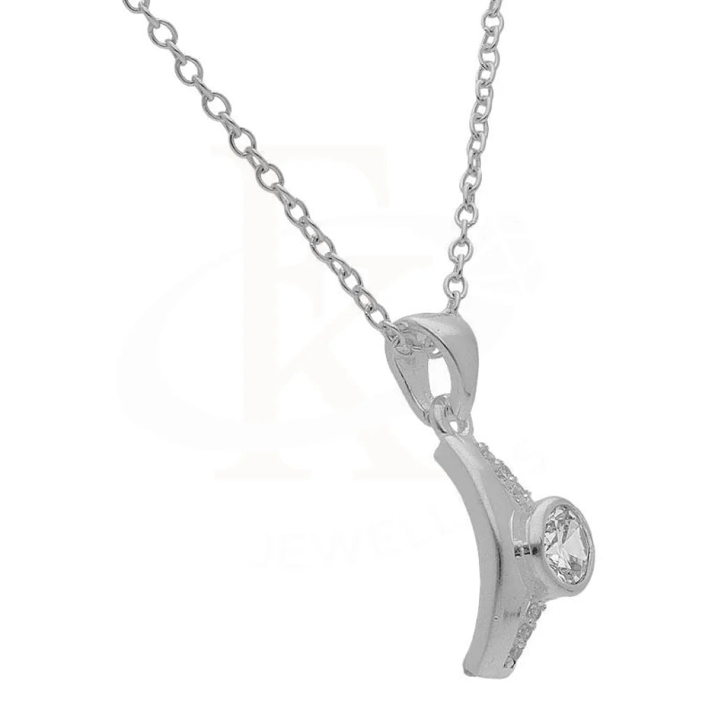 طقم قلادة سوليتير أبيض من الفضة الإيطالية عيار 925 (قلادة وأقراط وخاتم) - Fkjnklstsl2109