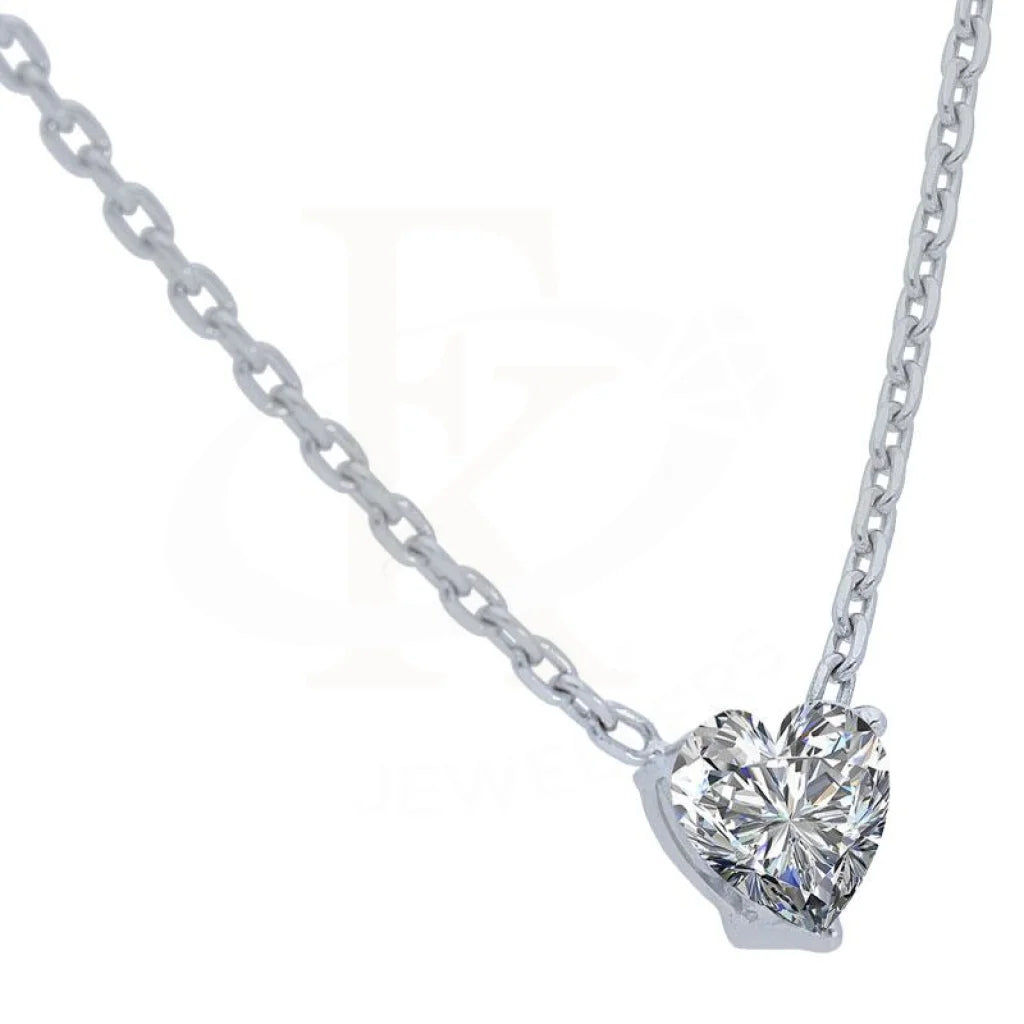 Swarovski Zirconia Heart Solitaire Necklace In 925 Silver - Fkjnkl1942 Necklaces