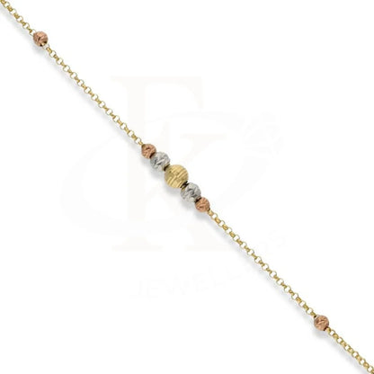 Tri Color Gold Beads Bracelet 18Kt - Fkjbrl18K2973 Bracelets