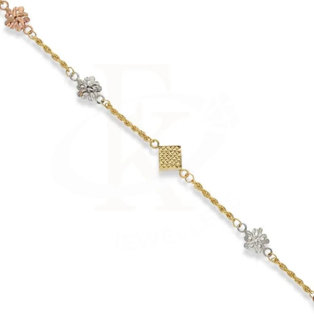 Tri Color Gold Charm Bracelet 18Kt - Fkjbrl18K2981 Bracelets