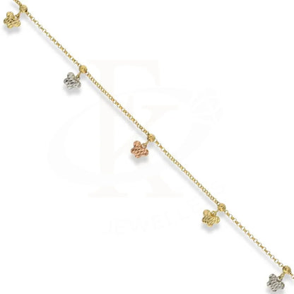 Tri Color Gold Hanging Flowers Bracelet 18Kt - Fkjbrl18K2975 Bracelets