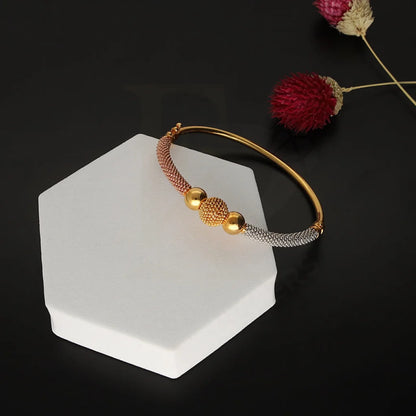 Tri Tone Gold Ball Shaped Bangle 22Kt - Fkjbng22K5023 Bangles