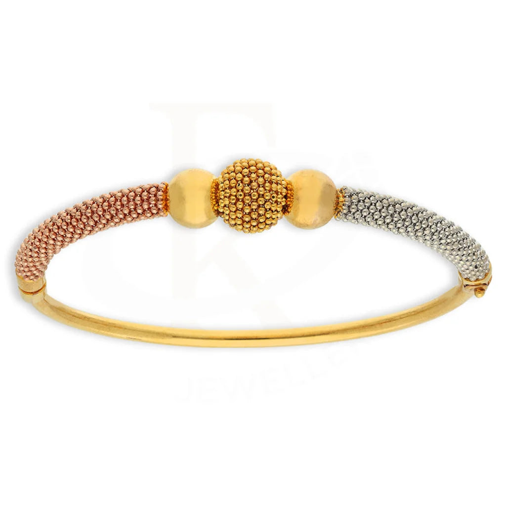 Tri Tone Gold Ball Shaped Bangle 22Kt - Fkjbng22K5023 Bangles