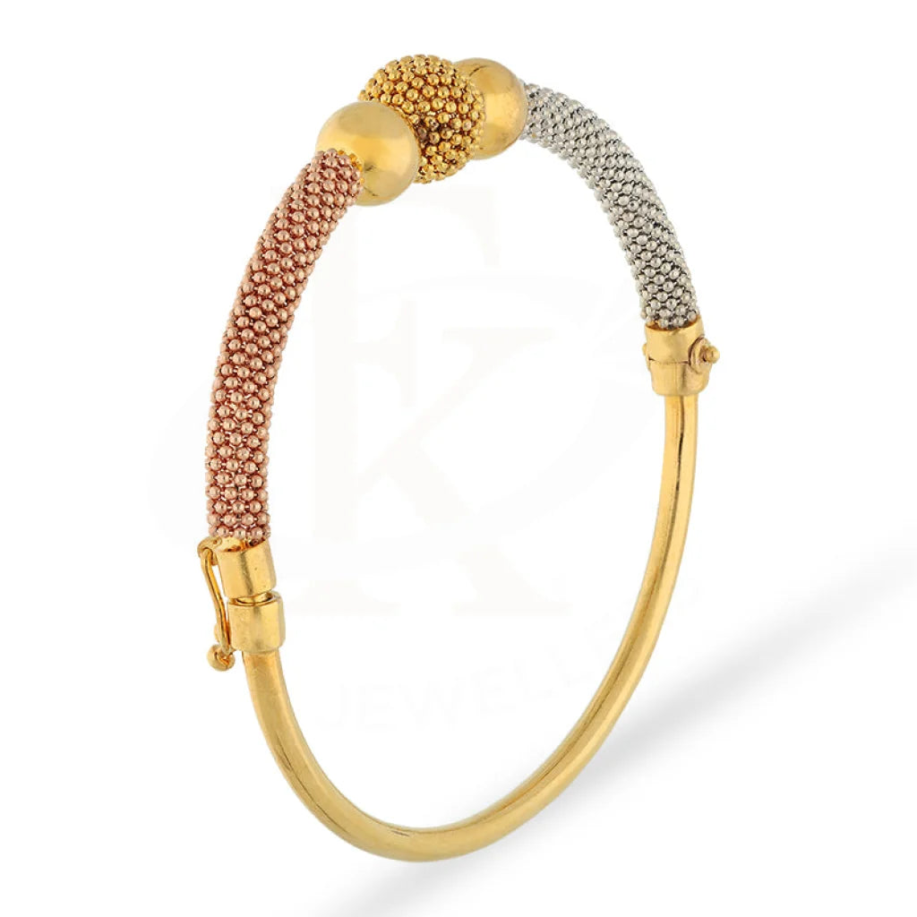 Tri Tone Gold Ball Shaped Bangle 22Kt - Fkjbng22K5023 Bangles