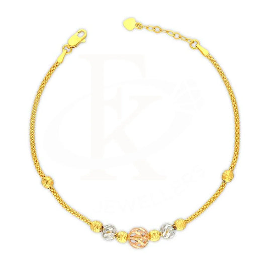 Tri Tone Gold Balls Shaped Bracelet 22Kt - Fkjbrl22K2995 Bracelets