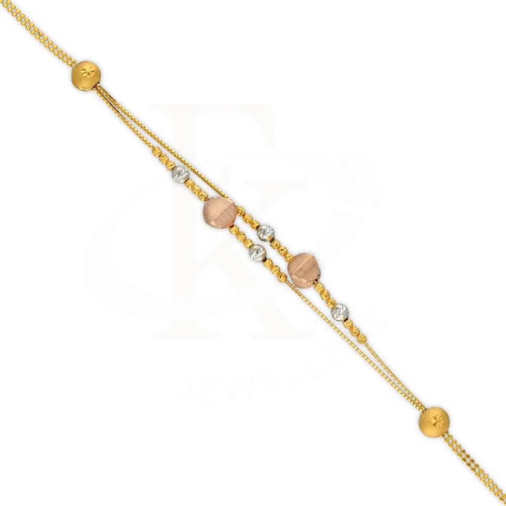 Tri Tone Gold Balls Shaped Bracelet 22Kt - Fkjbrl22K3004 Bracelets