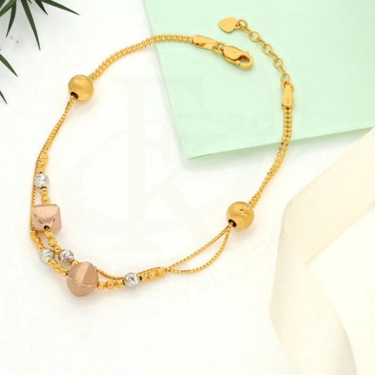 Tri Tone Gold Balls Shaped Bracelet 22Kt - Fkjbrl22K3004 Bracelets