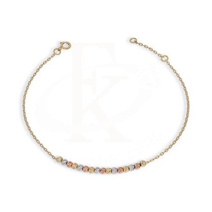 Tri Tone Gold Beads Bracelet 18Kt - Fkjbrl18K5378 Bracelets