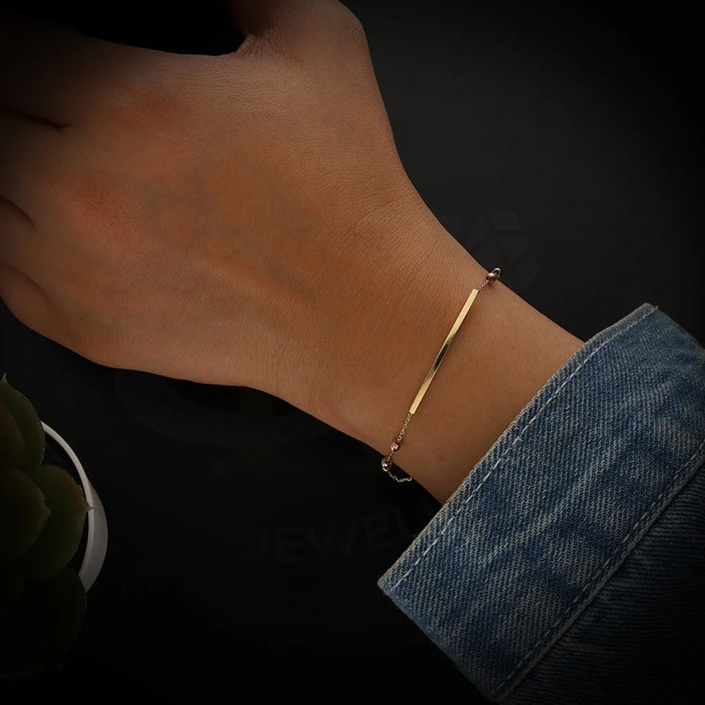 Tri Tone Gold Beads Bracelet 18Kt - Fkjbrl18Km5480 Bracelets