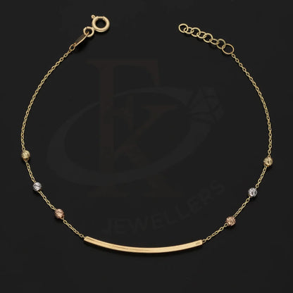 Tri Tone Gold Beads Bracelet 18Kt - Fkjbrl18Km5480 Bracelets