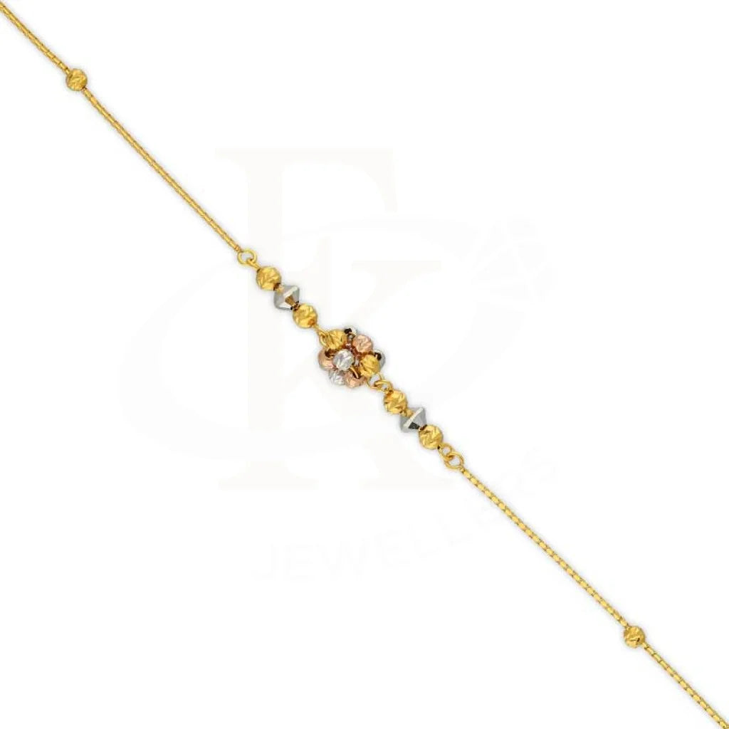 Tri Tone Gold Beads Bracelet 22Kt - Fkjbrl22K3003 Bracelets