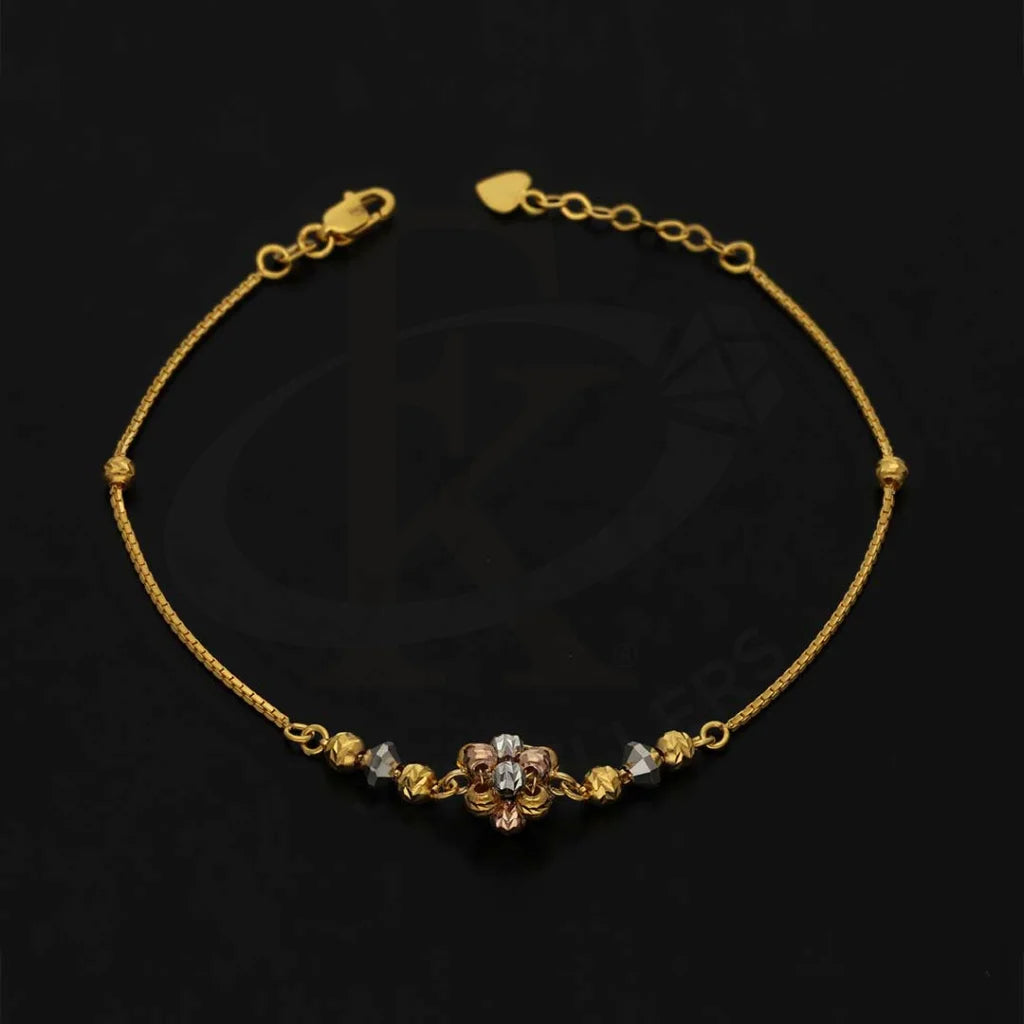 Tri Tone Gold Beads Bracelet 22Kt - Fkjbrl22K3003 Bracelets