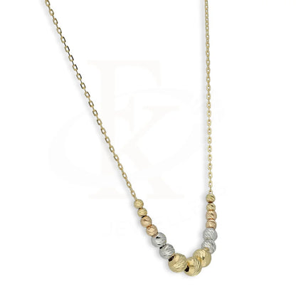 Tri Tone Gold Beads Necklace 18Kt - Fkjnkl18K5277 Necklaces