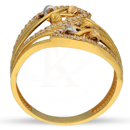 Tri Tone Gold Beads Ring 22Kt - Fkjrn22K3860 Rings