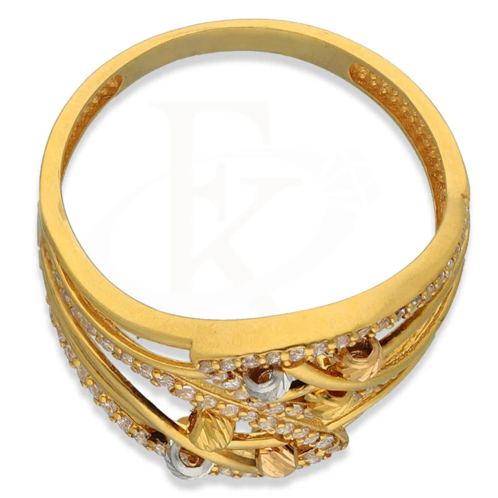 Tri Tone Gold Beads Ring 22Kt - Fkjrn22K3860 Rings