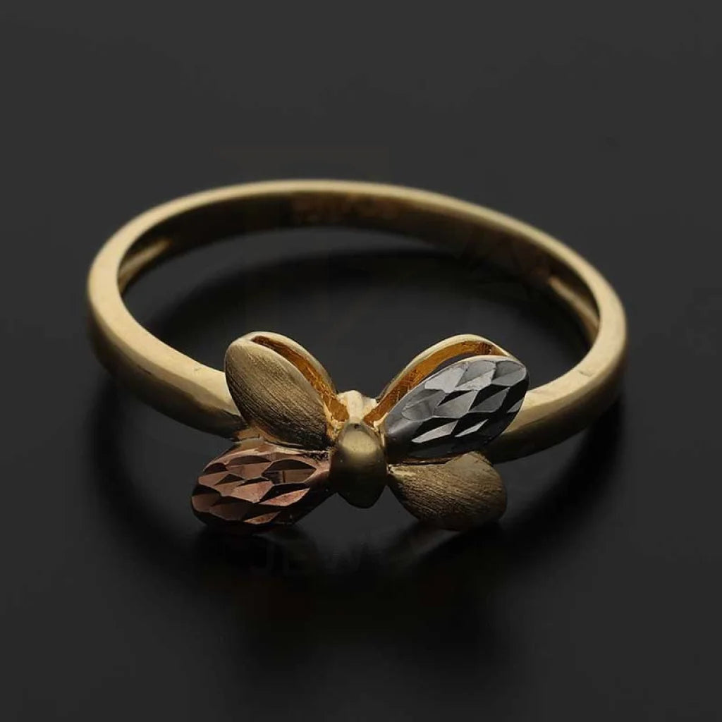 Tri Tone Gold Butterfly Ring 18Kt - Fkjrn18K3852 Rings