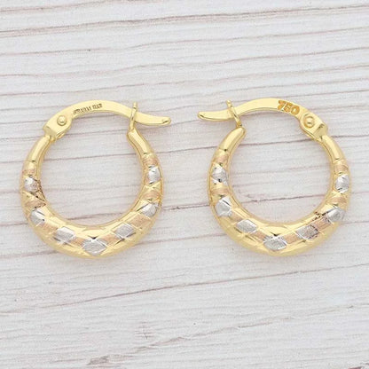 Tri Tone Gold Clip On Hoop Earrings 18Kt - Fkjern18K3047