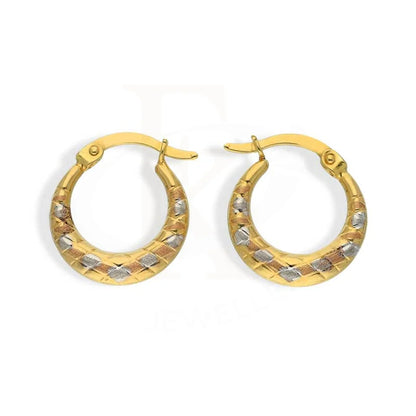 Tri Tone Gold Clip On Hoop Earrings 18Kt - Fkjern18K3047