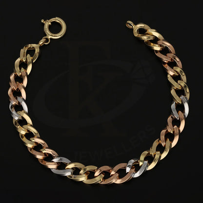 Tri Tone Gold Curb Bracelet 18Kt - Fkjbrl18K5197 Bracelets