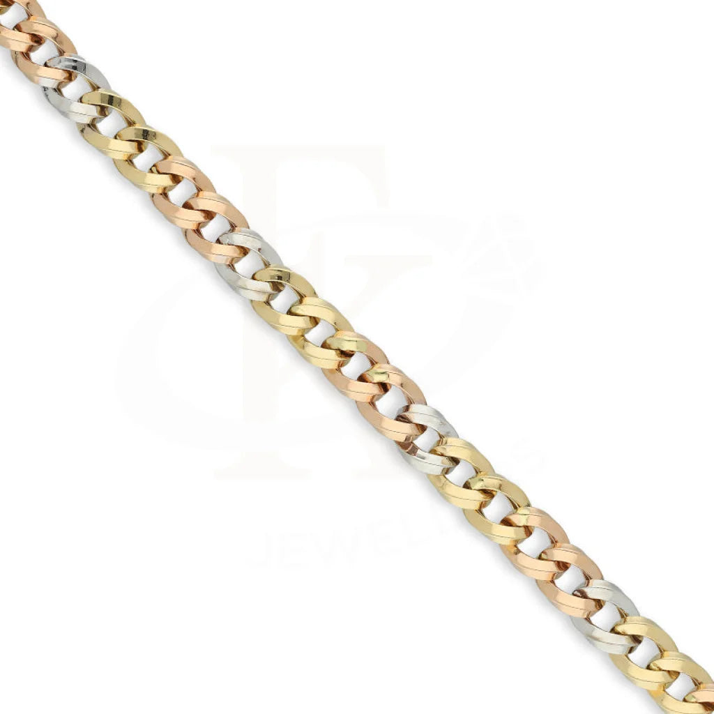 Tri Tone Gold Curb Bracelet 18Kt - Fkjbrl18K5197 Bracelets