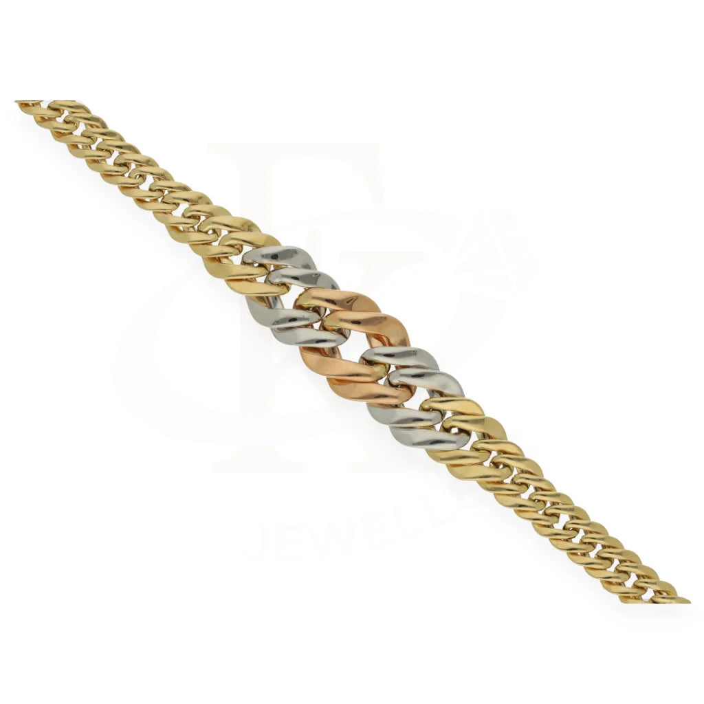 Tri Tone Gold Curb Bracelet 18Kt - Fkjbrl18K7323 Bracelets