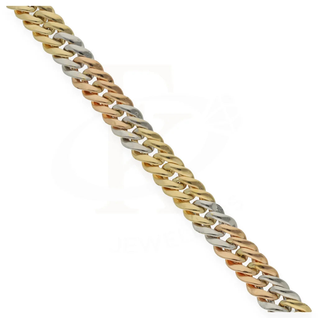 Tri Tone Gold Curb Bracelet 18Kt - Fkjbrl18K7331 Bracelets