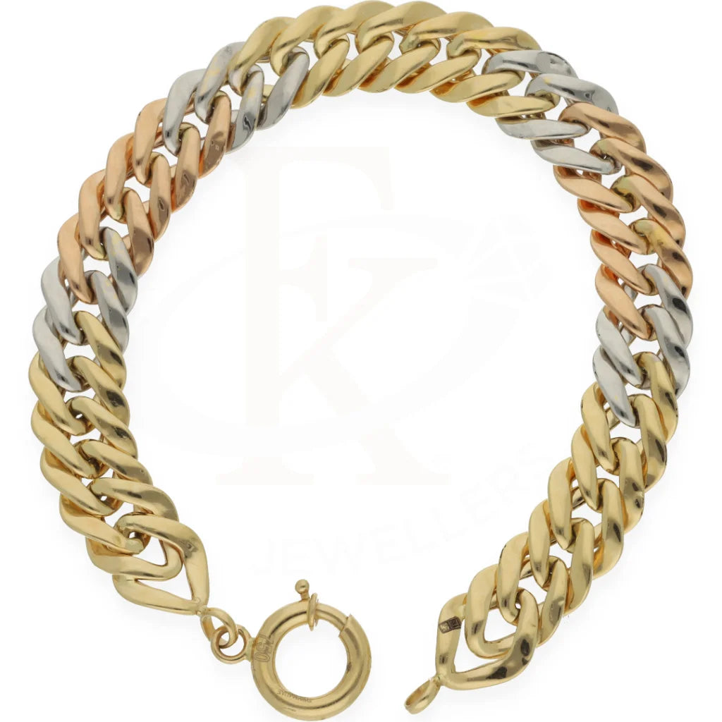 Tri Tone Gold Curb Bracelet 18Kt - Fkjbrl18K7331 Bracelets