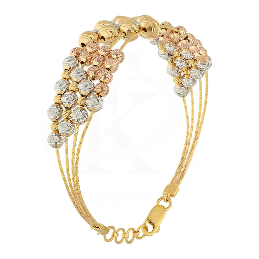 Tri Tone Gold Balls Bracelet 22Kt - Fkjbrl22K5035 Bracelets