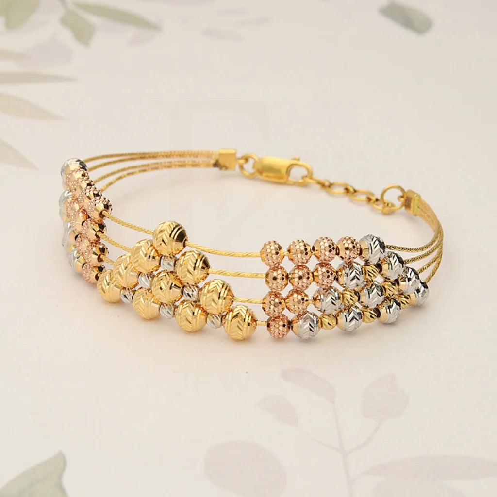 Tri Tone Gold Disco Balls Bracelet 22Kt - Fkjbrl22K5035 Bracelets