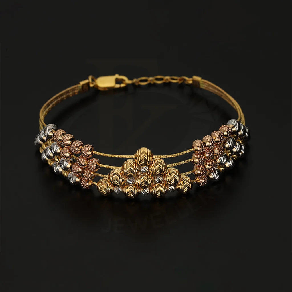 Tri Tone Gold Balls Bracelet 22Kt - Fkjbrl22K5035 Bracelets