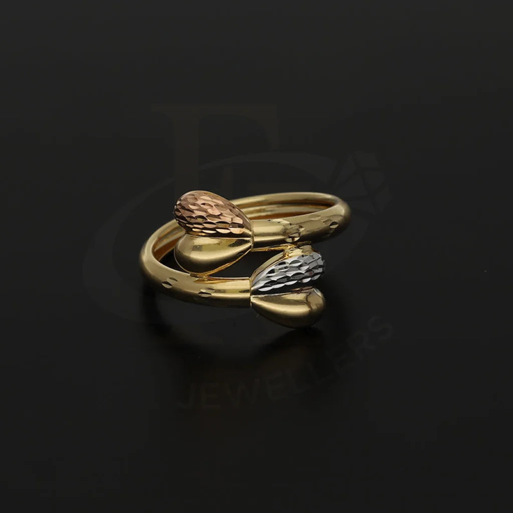 Tri Tone Gold Hearts Ring 18Kt - Fkjrn18K5184 Rings