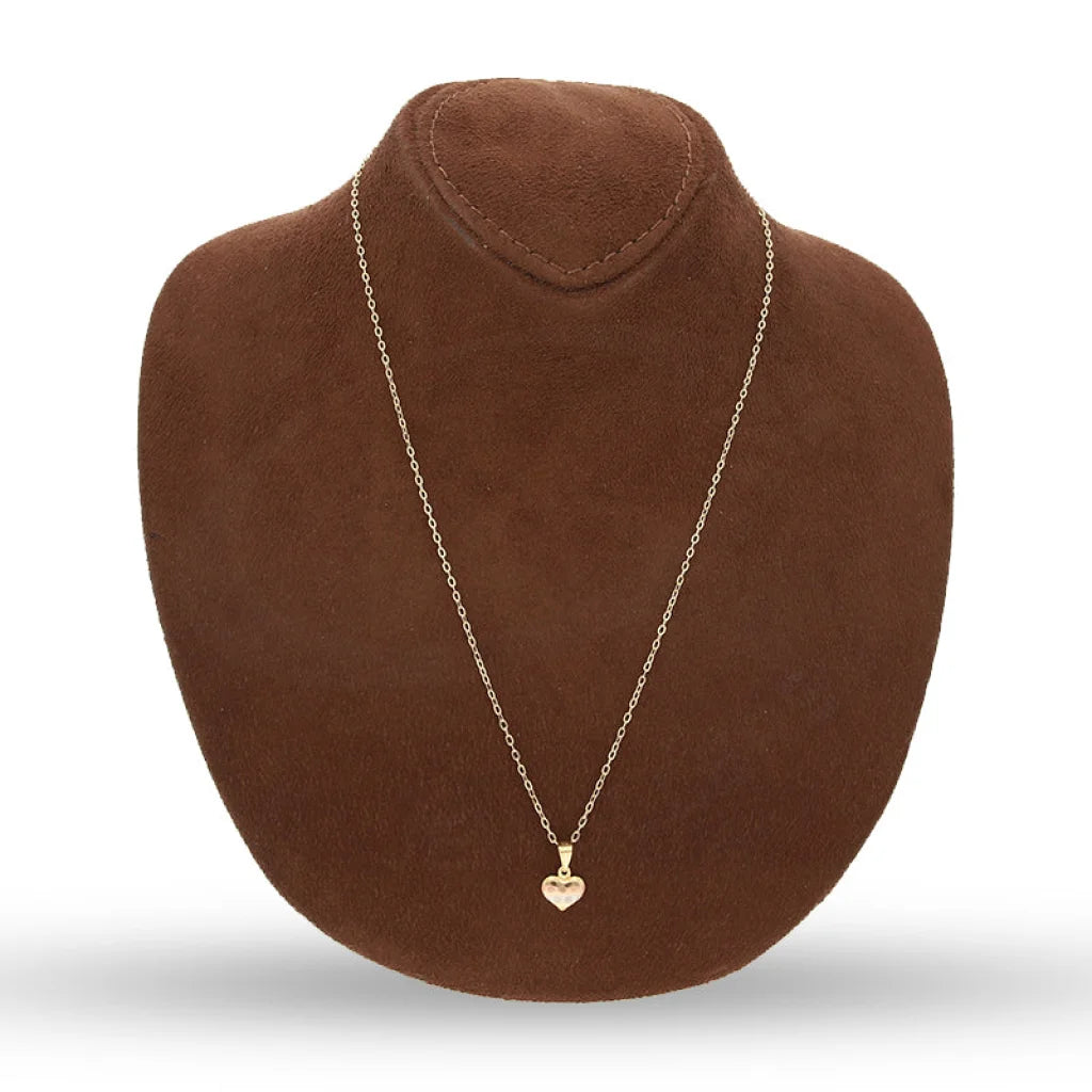 Gold Tri Tone Necklace (Chain With Heart Shaped Pendant) 18Kt - Fkjnkl18K5244 Necklaces