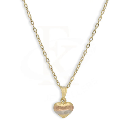 Gold Tri Tone Necklace (Chain With Heart Shaped Pendant) 18Kt - Fkjnkl18K5244 Necklaces