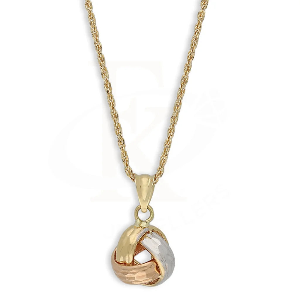 Tri Tone Gold Necklace (Chain With Knot Pendant) 18Kt - Fkjnkl18K5453 Necklaces