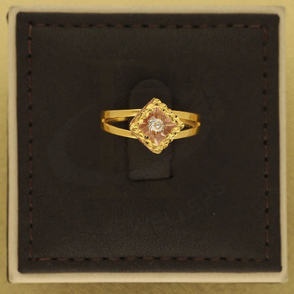 Tri Tone Gold Rhombus Shaped Ring 22Kt - Fkjrn22K3848 Rings