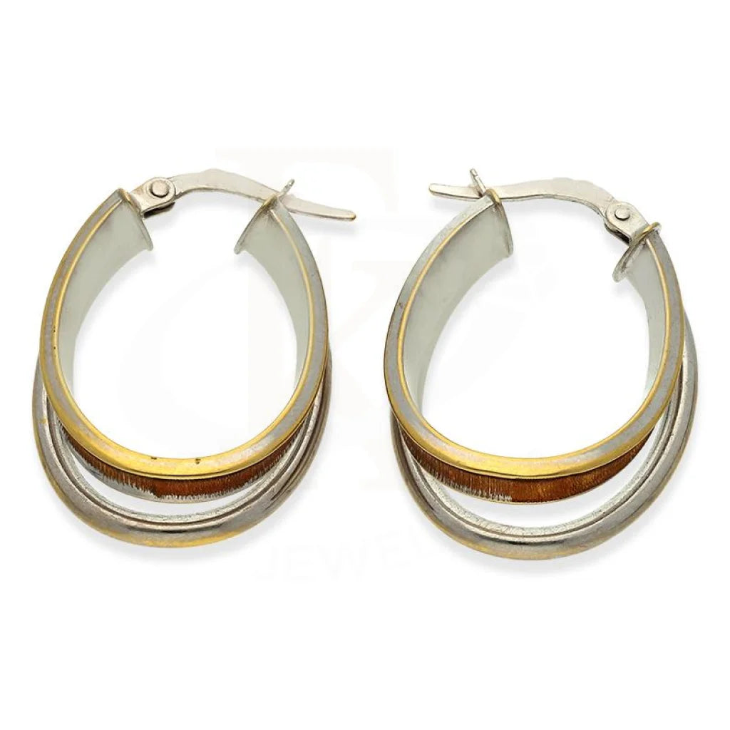 White Gold Clip On Hoop Earrings 18Kt - Fkjern18K2450