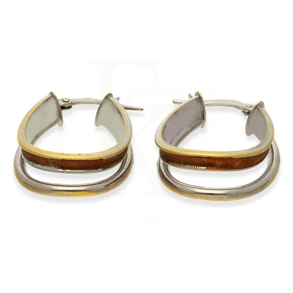 White Gold Clip On Hoop Earrings 18Kt - Fkjern18K2450