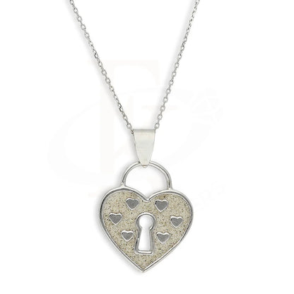 White Gold Necklace (Chain With Heart Shaped Pendant) 18Kt - Fkjnkl18K5222 Necklaces