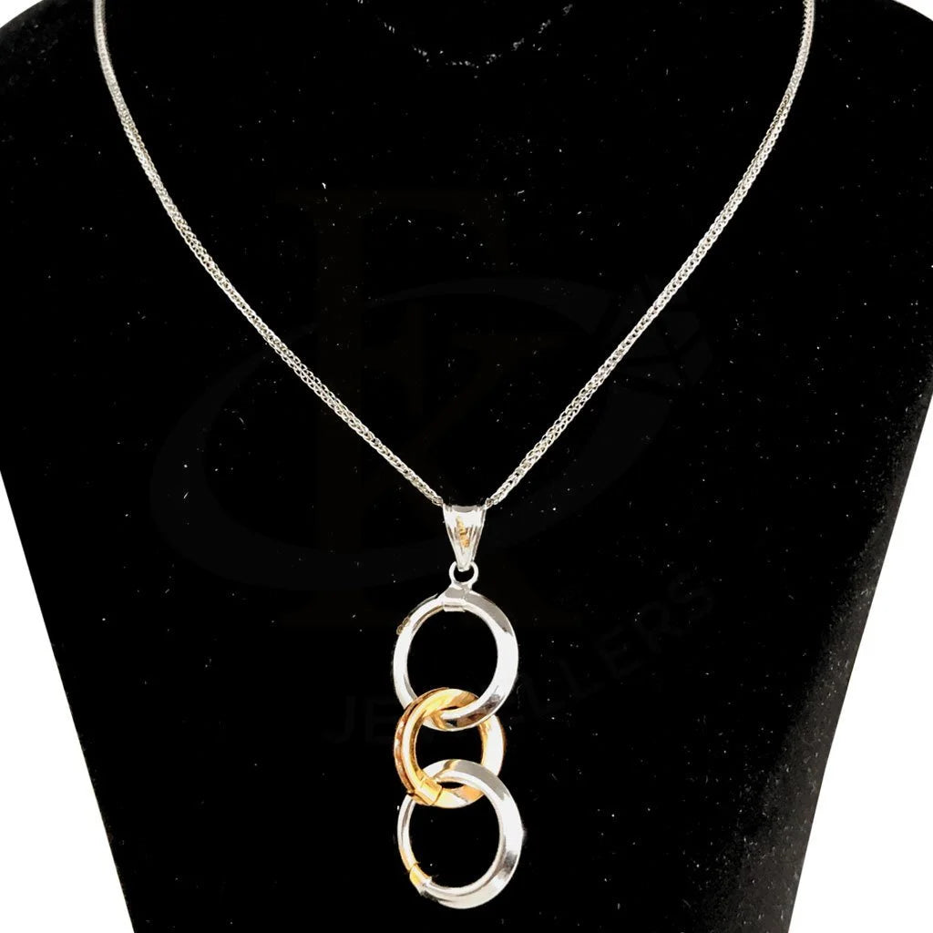 White Gold Necklace (Chain With Rings Pendant) 18Kt - Fkjnkl1851 Necklaces